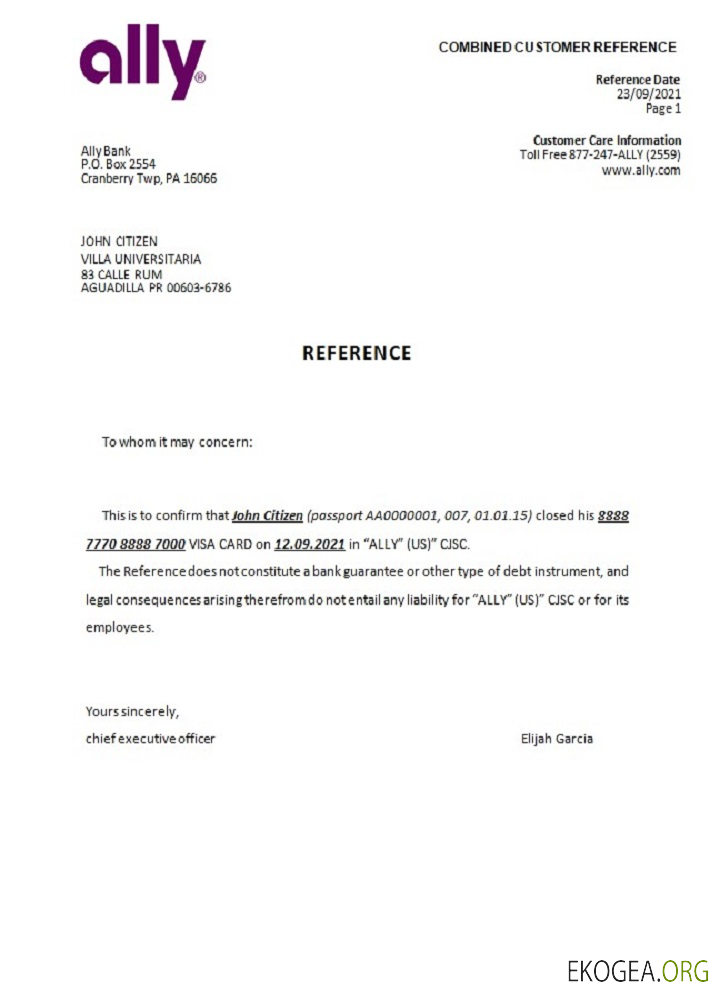 Référence USA , Ally , closure